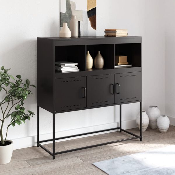 vidaXL Buffet noir 100,5x39x107 cm acier