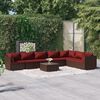 vidaXL Salon de jardin 8 pcs avec coussins r&eacute;sine tress&eacute;e marron
