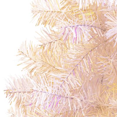vidaXL Sapin de Noël artificiel pointes iridescentes Blanc 210 cm PVC