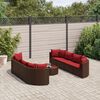 vidaXL Salon de jardin avec coussins 9 pcs marron r&eacute;sine tress&eacute;e
