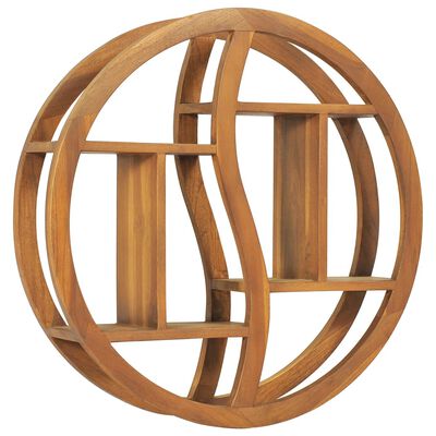 vidaXL Étagère murale Yin Yang 60x15x60 cm Bois de teck massif