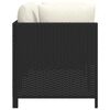 vidaXL Canap&eacute; de jardin &agrave; 2 places avec coussins Noir R&eacute;sine tress&eacute;e