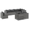 vidaXL Salon de jardin 8 pcs avec coussins Gris R&eacute;sine tress&eacute;e