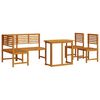 vidaXL Ensemble de banc de jardin 4 pcs Marron Bois d'acacia massif