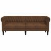 vidaXL Canapé Chesterfield 3 places marron tissu