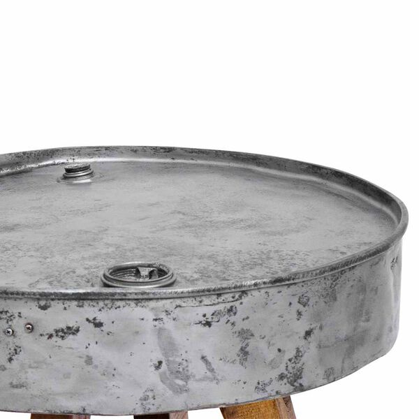 vidaXL Table basse bois de récupération mélangé 60x45 cm argenté