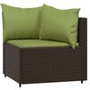 vidaXL Salon de jardin 4 pcs avec coussins Marron R&eacute;sine tress&eacute;e