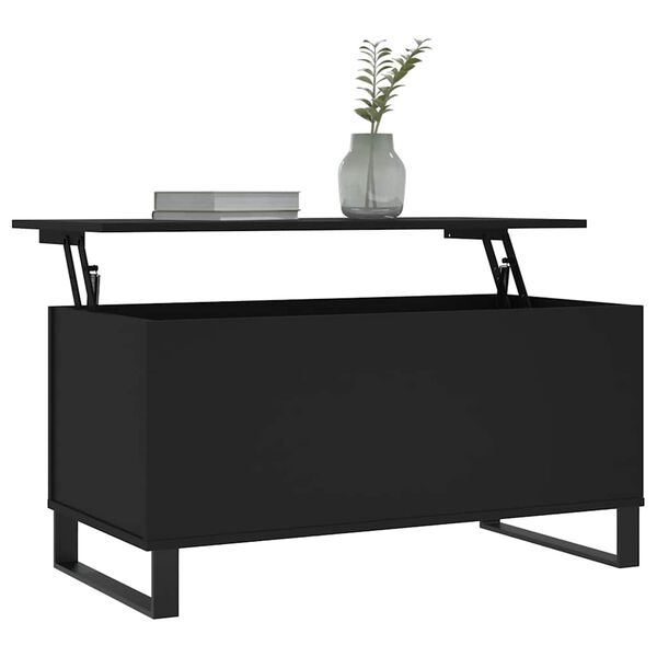 vidaXL Table basse Noir 90x44,5x45 cm Bois d'ing&eacute;nierie