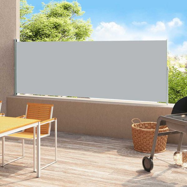 vidaXL Auvent lat&eacute;ral r&eacute;tractable de patio 180x500 cm Gris