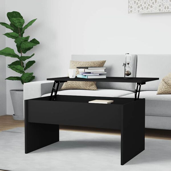 vidaXL Table basse noir 80x50,5x41,5 cm bois d'ing&eacute;nierie