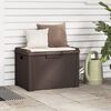 vidaXL Bo&icirc;te de rangement jardin coussin de si&egrave;ge marron 125 L PP