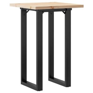 vidaXL Table &agrave; manger cadre en O 50x50x75,5cm bois de pin massif acier