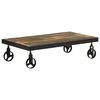 vidaXL Table basse roulettes bois de récupération massif 100x55x26 cm
