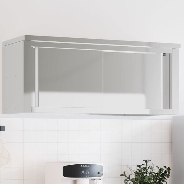 vidaXL Armoire murale de cuisine avec portes coulissantes inox