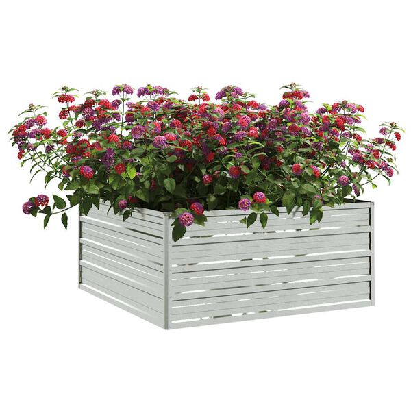 vidaXL Lit surélevé de jardin 100x100x45 cm Acier galvanisé Argenté