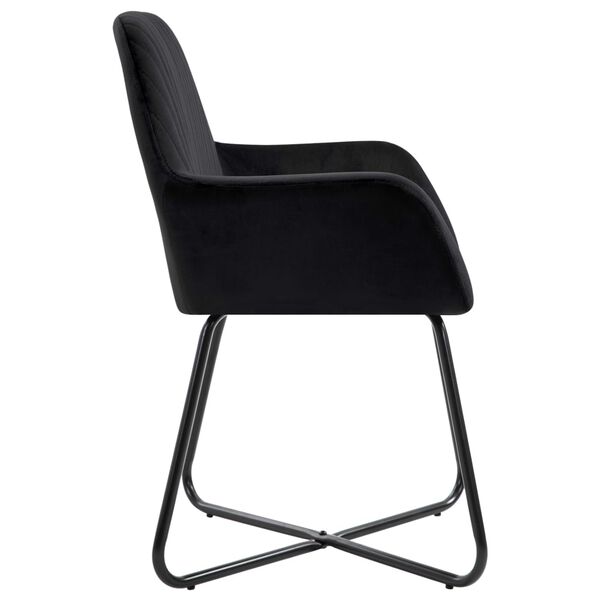 vidaXL Chaises à manger lot de 2 Noir Velours