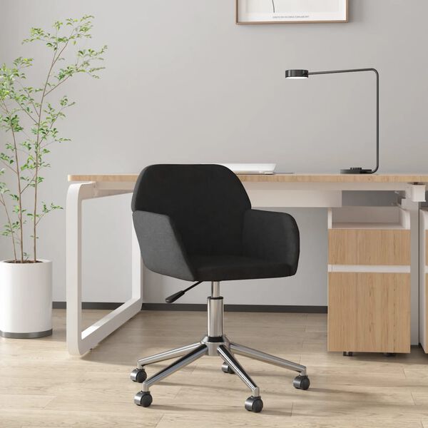vidaXL Chaise pivotante de bureau Noir Tissu