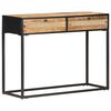 vidaXL Table console 100x35x75 cm Bois de manguier et canne naturelle