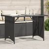 vidaXL Table de jardin avec dessus en verre noir 110x68x70 poly rotin