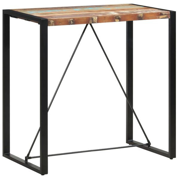 vidaXL Table de bar 110x60x110 cm Bois massif de r&eacute;cup&eacute;ration