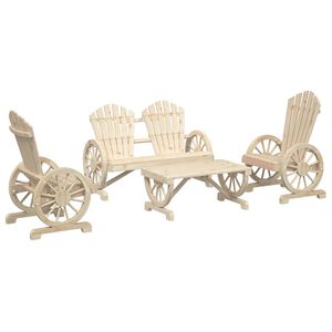 vidaXL Salon de jardin 4 pcs bois de sapin massif