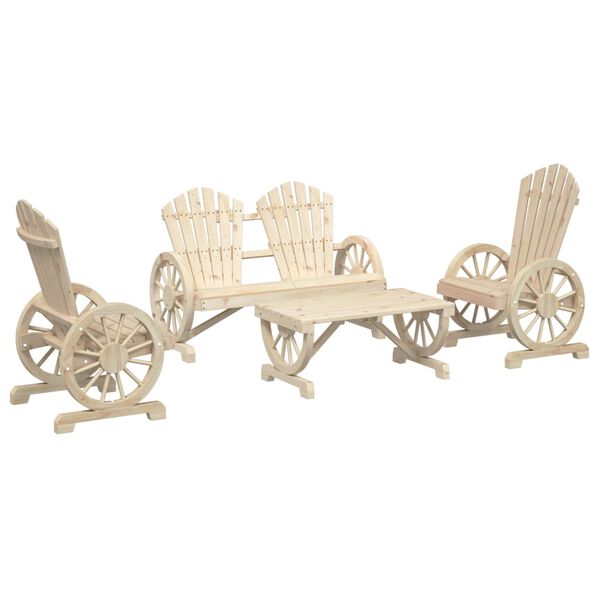 vidaXL Salon de jardin 4 pcs bois de sapin massif