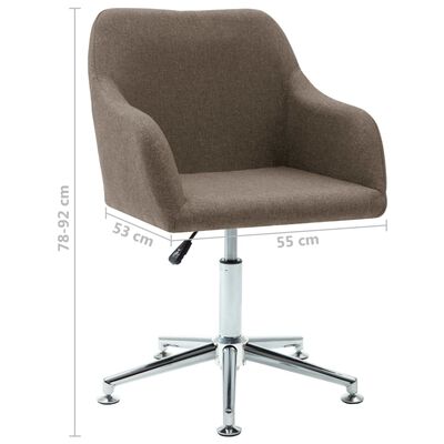 vidaXL Chaise pivotante à manger taupe tissu