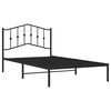 vidaXL Cadre de lit métal sans matelas avec tête de lit noir 100x200cm