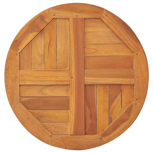 vidaXL Dessus de table Bois de teck solide Rond 2,5 cm 60 cm