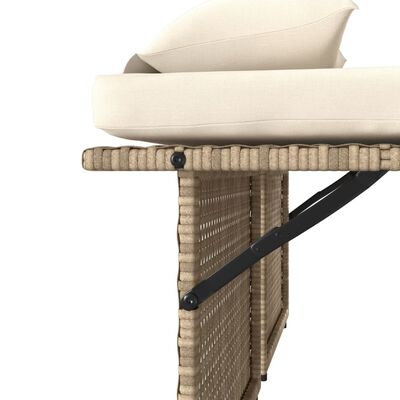 vidaXL Banc inclinable de jardin avec coussins beige résine tressée