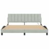 vidaXL Cadre de lit avec LED sans matelas Hanko gris clair 183x213 cm velours