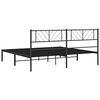 vidaXL Cadre de lit m&eacute;tal sans matelas avec t&ecirc;te de lit noir 193x203cm