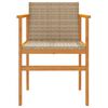 vidaXL Chaises de jardin lot de 2 beige résine tressée et bois massif