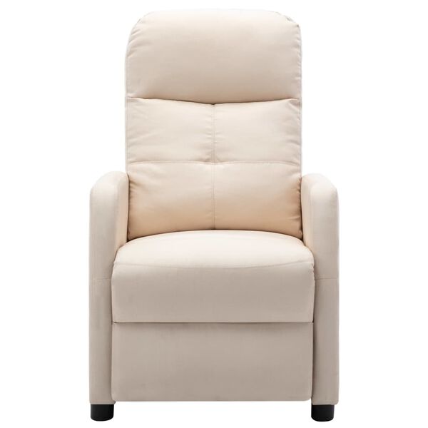 vidaXL Fauteuil inclinable &eacute;lectrique cr&egrave;me tissu