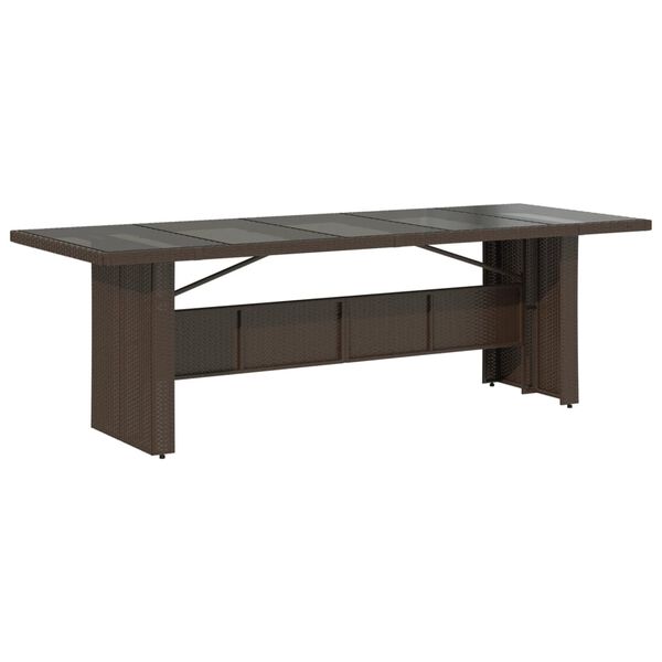 vidaXL Ensemble de bistro de jardin 9 pcs coussins marron poly rotin