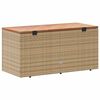 vidaXL Boîte de rangement de jardin beige résine tressée bois d'acacia