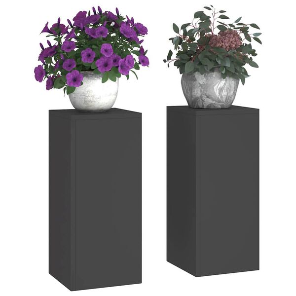 vidaXL Support de Plante 2 pcs Noir 24 x 24 x 55 cm Acier