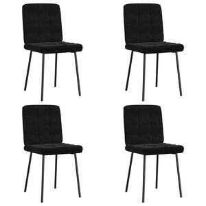vidaXL Chaises &agrave; manger lot de 4 Noir Velours