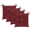 vidaXL Chaises de jardin avec coussins rouge bordeaux lot de 3 Teck