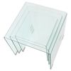 vidaXL Ensemble de tables gigognes 3 Pi&egrave;ces Verre tremp&eacute; Transparent