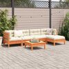 vidaXL Salon de jardin 6 pcs avec coussins cire marron bois pin massif