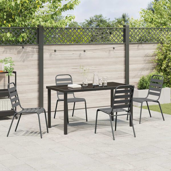 vidaXL Ensemble de salle &agrave; manger pour jardin 5 pcs Anthracite