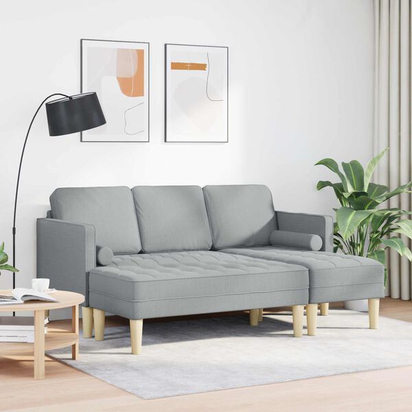vidaXL Ensemble de Canapés 2 pcs Gris clair 173 x 131 x 67 cm tissu