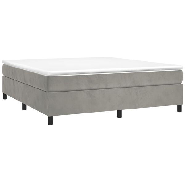 vidaXL Sommier &agrave; ressorts de lit gris clair 183x213 cm velours