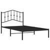 vidaXL Cadre de lit métal sans matelas avec tête de lit noir 100x190cm