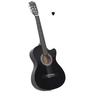 vidaXL Guitare découpée classique occidentale avec 6 cordes Noir 38"