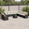 vidaXL Salon de jardin 12 pcs avec coussins noir r&eacute;sine tress&eacute;e