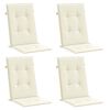 vidaXL Coussins de chaise de jardin dossier haut lot de 4 cr&egrave;me tissu