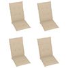 vidaXL Chaises de jardin lot de 4 avec coussins beige Bois teck solide