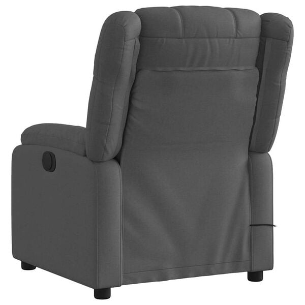 vidaXL Fauteuil inclinable de massage &eacute;lectrique gris fonc&eacute; tissu